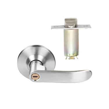 Imagem de Generic Maçaneta da porta fechadura da porta liga de alumínio único lado ferragem interior maçaneta da porta para sala de estar, interior, banheiro, PRATA