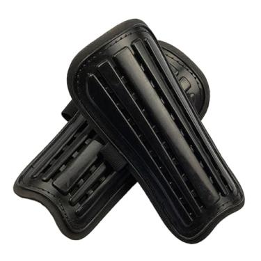 Imagem de Fancyes Caneleiras de futebol para equipamentos de proteção de futebol adulto, protetor de respirável confortável para homens e mulheres, preto