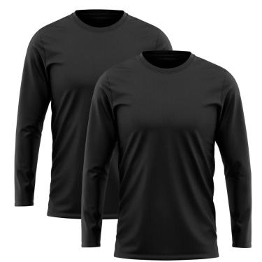 Imagem de Kit 2 Camisetas Manga Longa Proteção Solar Uv50 Ice 2 Preta-Masculino