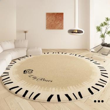 Imagem de Tapete redondo para mesa de café, lavável, resistente à sujeira, para sala de estar, vestiário, decoração macia, 13, diâmetro 160cm