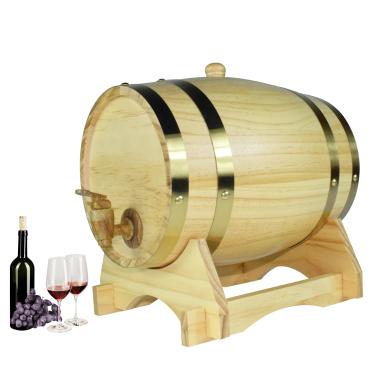 Imagem de Dispensador de barril de uísque de 1,5 L, barris de envelhecimento de carvalho, decantador de barril de uísque doméstico para vinho, bebidas alcoólicas, cerveja e licor (branco)