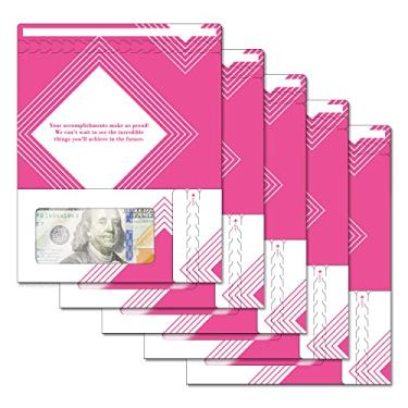 Imagem de ZipGifts Cartão de formatura | Porta-dinheiro aberto com zíper com janela de plástico transparente para dinheiro, cheque e vale-presente (graduação | graduação favorita | Pacote com 5)