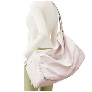 Imagem de Bolsa de ginástica pequena para mulheres com compartimento para sapatos, bolsa esportiva para viagem, bolsa de ombro para noite, rosa