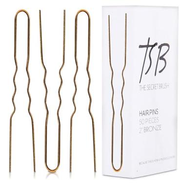 Imagem de TSB Conjunto de grampos de cabelo NUSA Nº 2 de bronze flexível de 127 a 5 cm, estilo vintage, fixação forte, design confortável e elegante - pontas polidas à mão - Ideal para especialistas em beleza e