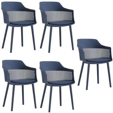 Imagem de Kit com 5 Cadeiras para Sala de Jantar Marcela Azul