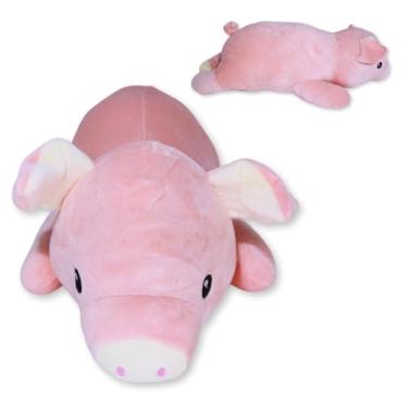 Imagem de Porco de Pelúcia Fizzy Toys Formato Almofada Plush Rosa