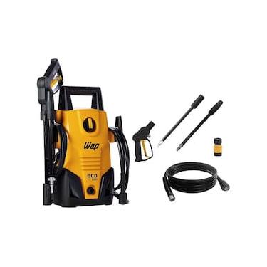 Imagem de Lavadora de Alta Pressão Wap Eco Fit 2200 1500psi 1400W com Jato de Água Leque e Concentrado, Sistema Stop Total - Amarelo/Preta