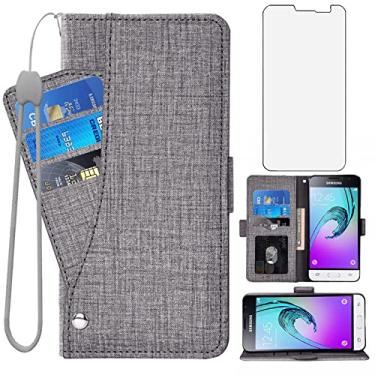 Imagem de Asuwish Capa carteira compatível com Samsung Galaxy J1 2016/Amp 2/Express 3/Luna, protetor de tela de vidro temperado e suporte de cartão flip para celular para Glaxay Amp2 SM-J120A meninos mulheres