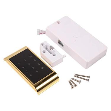 Imagem de Fechadura Eletrônica do Armário, Fechadura de Acesso Com Senha do Teclado Sensível Ao Toque, Fechadura Eletrônica para Portas e Gavetas, Tela Sensível Ao Toque (GOLD)