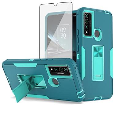 Imagem de Asuwish Capa de telefone para TCL 20XE 5087Z com protetor de tela de vidro temperado e suporte fino híbrido robusto suporte magnético traseiro celular acessórios TLC 20 XE TCL20XECase EX mulheres