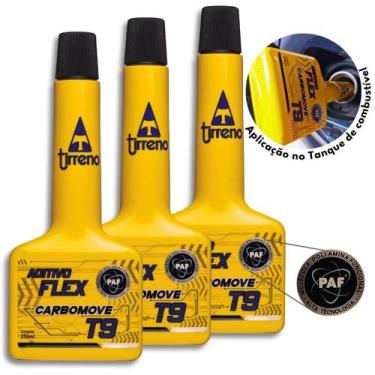 Imagem de 3 Aditivo Descabonizante Carbomove T9 Tirreno flex Gasolina Álcool  Et
