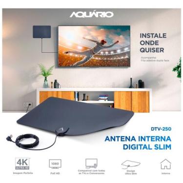 Imagem de Antena Digital Interna Slim HDTV Gruda Atrás da TV DTV-250 Aquário - A