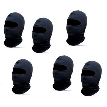 Imagem de Combo 6 Touca Capuz Ninja Balaclava Proteção Frio Inverno Preta Moto M