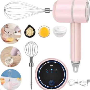 Imagem de Mini Batedeira Elétrica Portátil De Mão Mixer Ovos Aço Inox 2 Em 1 - X
