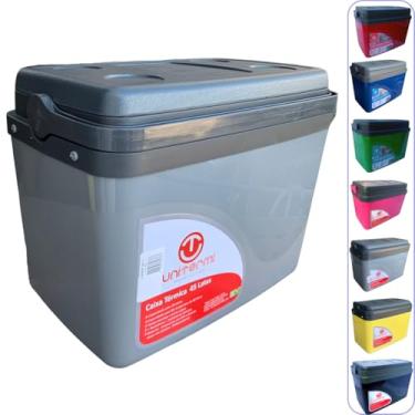 Imagem de Caixa térmica Cooler 30L Alça Tampa bandeja Floripa Unitermi Cerveja Água Suco Praia Churrasco (CINZA)
