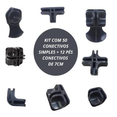 Imagem de 50 Conectivo + 12 Pé Conectivo P/tela Aramada Vidro Conector - REI DO 