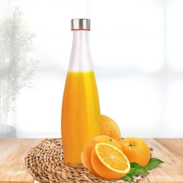 Imagem de Garrafa Água Suco Vidro Tampa Geladeira 1 Litro Transparente - TUUT