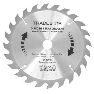 Imagem de Disco Lamina Serra Circular P/ Madeira 180x20mm Makita 24 Dentes - Tra
