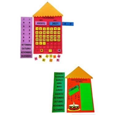 Imagem de Kit Painel Para Sala de Aula Calendário Aniversariante e Bem Vindos - 