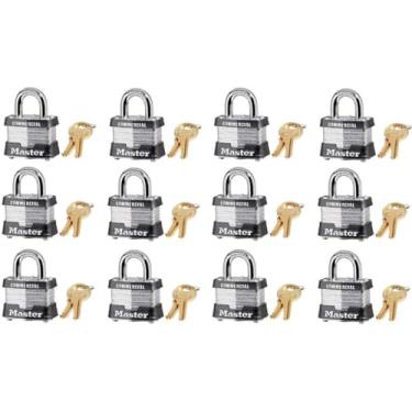 Imagem de Master Lock 3KA-3210 Cadeados laminados com chave iguais - Quantidade 12