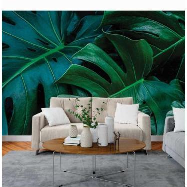 Imagem de Papel de Parede 3D Painel 3M Folhas Costela de Adão Verde Folhagem Aut