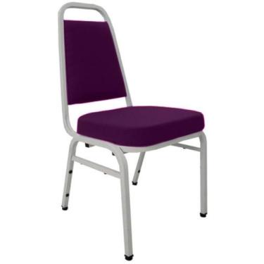 Imagem de Cadeira Empilhável para Auditórios Linha Hotel Plus Roxo - Design Offi