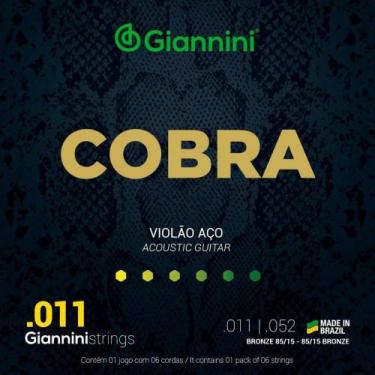 Imagem de Encordoamento violão aço giannini geeflk cobra .011 bronze, BRONZE