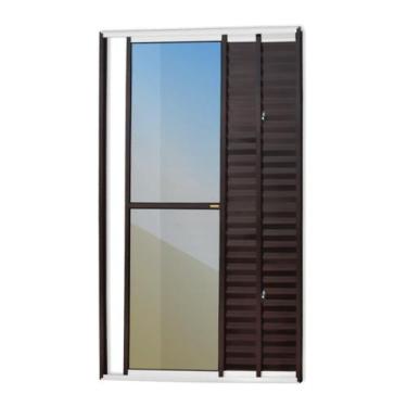 Imagem de Porta Balcão 3 Folhas Super 25 Vidro Reflex 210cm X 150cm Brimak