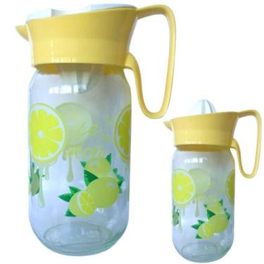 Imagem de Jarra De Vidro Para Sucos 1L Com Espremedor Estampa Lemon - Imporiente