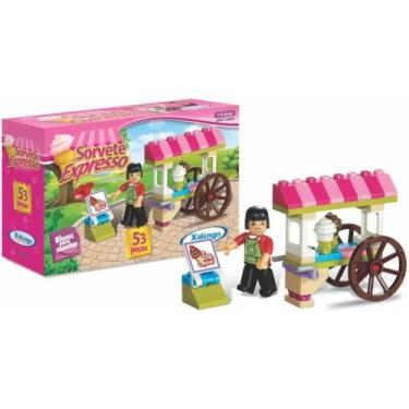 Imagem de Blocos De Montar Mundo Encantado Sorvete Expresso 53 Peças - Xalingo
