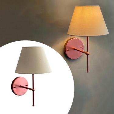 Imagem de Luminaria de Parede Cabiceira Cama em Aluminio + Cúpula Tecido algodão