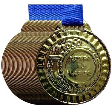 Imagem de Kit 60 Medalhas Honra Ao Mérito 3,5cm Jogos Escola Colégio bronze