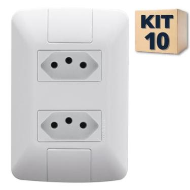 Imagem de Kit 10 conjunto Tomada dupla 20a Tramontina aria