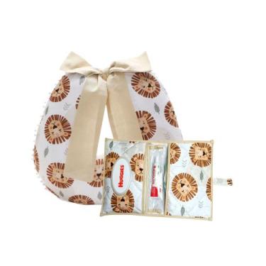 Imagem de Kit Almofada Amamentação com Porta Fralda Bebê Menina Menino - Maria's