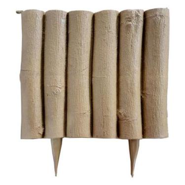 Imagem de Cerca para jardim decorativa kit com 1 m rústica plástico reciclado - 
