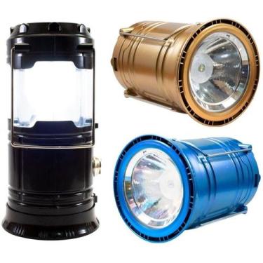 Imagem de Lampião Lanterna Luminária Carregador Solar Led 5800