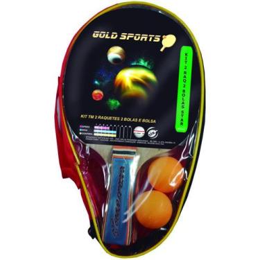 Imagem de Kit Tênis de Mesa Gold Sports Star  - 2 Raquetes e 2 Bolas e Bolsa par