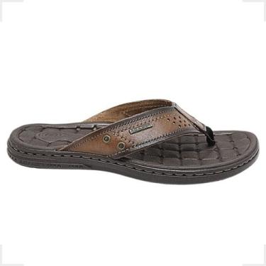 Imagem de Chinelo Masculino Pegada Couro Legitimo Leve Macio E Confortavel Moder