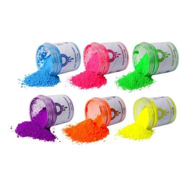 Imagem de 6 Pigmentos Fluorescente/perolado P/ Resinas Embalagem 40g - Ohana