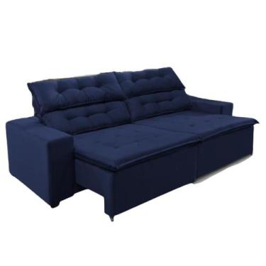 Imagem de Sofá Concept 2 metros Retrátil e reclinável com Molas Suede Ligth Azul