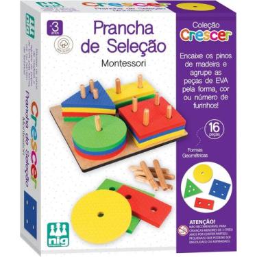 Imagem de Prancha de selecao 16 peças - madeira crescer - montessori - nig - 460