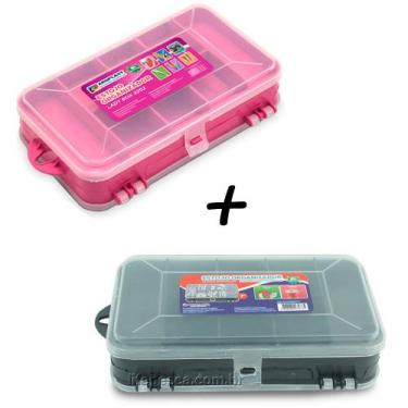 Imagem de Kit 2 Estojos Para Pesca Estojo Lady Box 3202 + Estojo Mini Double Cas