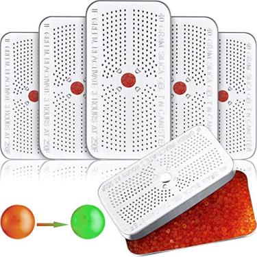 Imagem de Desumidificador de gel de sílica de 40 gramas recipiente de gel de sílica reutilizável absorvente laranja dessecante, lata de contas verde laranja para carro, armário, armário, bolsa, caixa de