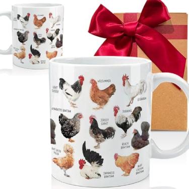 Imagem de Caneca de galinha presentes para amantes de frango, caneca de raças de galinhas presentes para donas de galinhas, presentes para mães de frango, presentes temáticos de frango para meninas de fazenda,