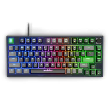 Imagem de Couchmaster CYKEY, teclado mecânico para jogos com retroiluminação RGB, layout TKL com fio com interruptores de troca a quente e botão de controle múltiplo, design 75% compacto, para PC e laptop