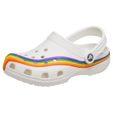 Imagem de Crocs Tamanco clássico multicolorido multicolorido 208106-94S-M2W4, branco/multi, 7 feminino/5 masculino