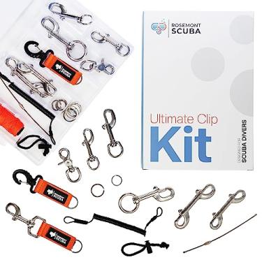 Imagem de Rosemont Scuba Ultimate Clip Kit – Conjunto de clipes de mergulho premium de 32 peças de aço inoxidável de grau marítimo 316 | Soluções versáteis de fixação de engrenagem | Presente ideal para