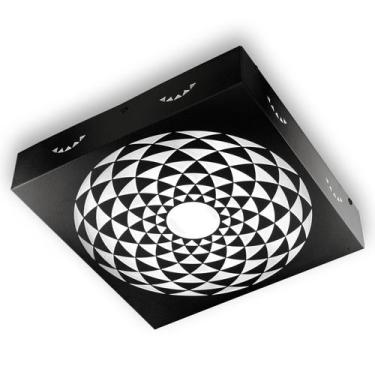 Imagem de Luminária Plafon Quadrada Led Decorativa Mosaico Roman preta - RCG