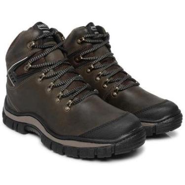 Imagem de Bota Adventure Coturno Couro Masculina Moda Casual Sola Tratorada Cano médio Modelo Robusta Estilos-Masculino