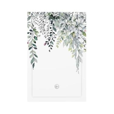 Imagem de Spshian Placa decorativa para interruptor de luz rústica verde sálvia branca folhas de eucalipto 1 gangue sem dispositivo capas de tomada em branco único placa de parede placa de interruptor placa